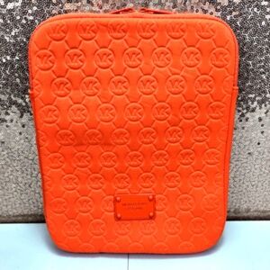Michael Kors Neoprene Tablet E-reader IPad Sleeve Cover Pouch 8"x10" Orange Zip